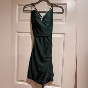 La Femme Emerald Green Mini Dress